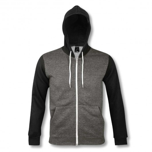 Promotional SOLS Silver Unisex Zipped Sweatshirts Charcoal